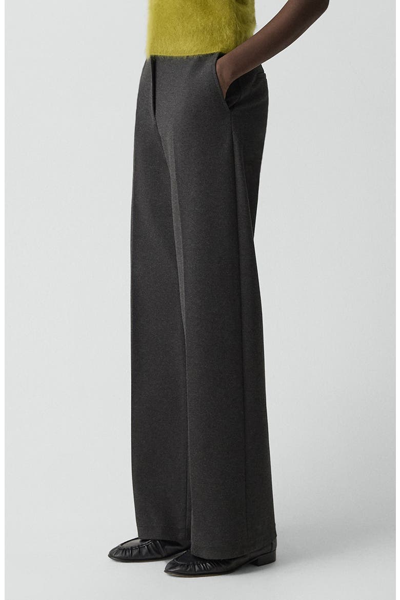 Mélange Wide Leg Pants, Alternate, color, CHARCOAL MELANGE