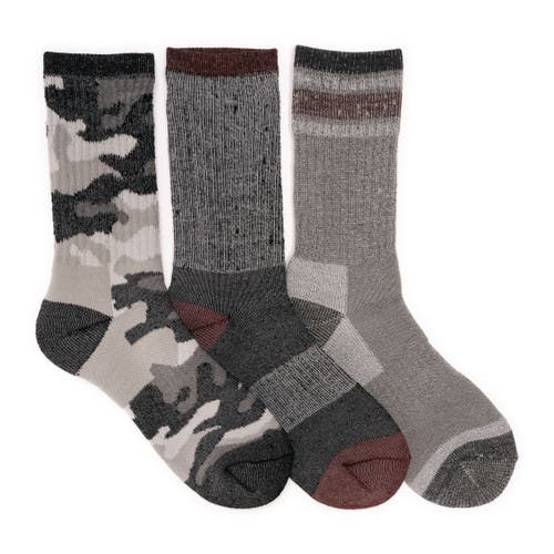 Muk Luks Heat Retainer Hike Crew Socks 3 Pair Pack In Multi
