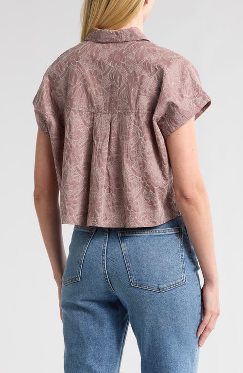 Madewell Cropped Dolman Sleeve Cotton Button-up Shirt In Vintage Petal