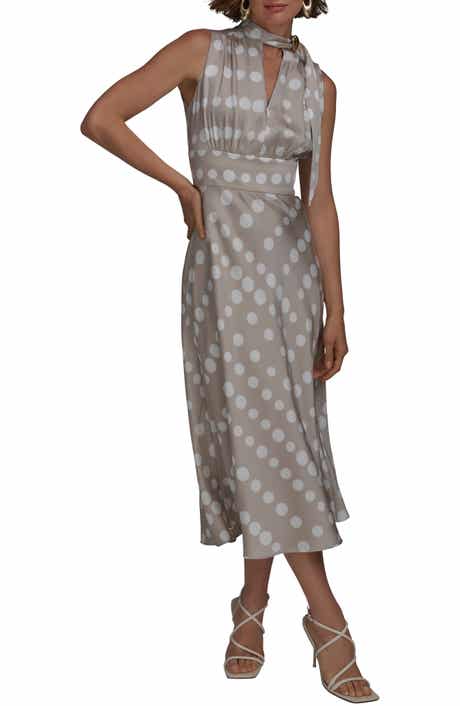 Print Scarf Sleeveless Midi Dress