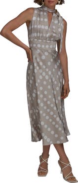 Donna Karan New York Print Scarf Sleeveless Midi Dress