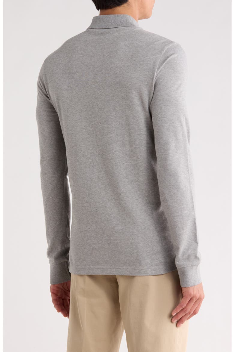 Passerby Stretch Cotton Long Sleeve Polo, Alternate, color, LIGHT/ PASTEL GREY