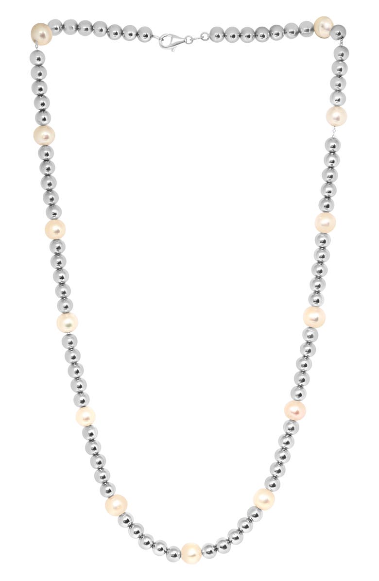 EFFY Freshwater Pearl Beaded Necklace, Main, color, White Gold