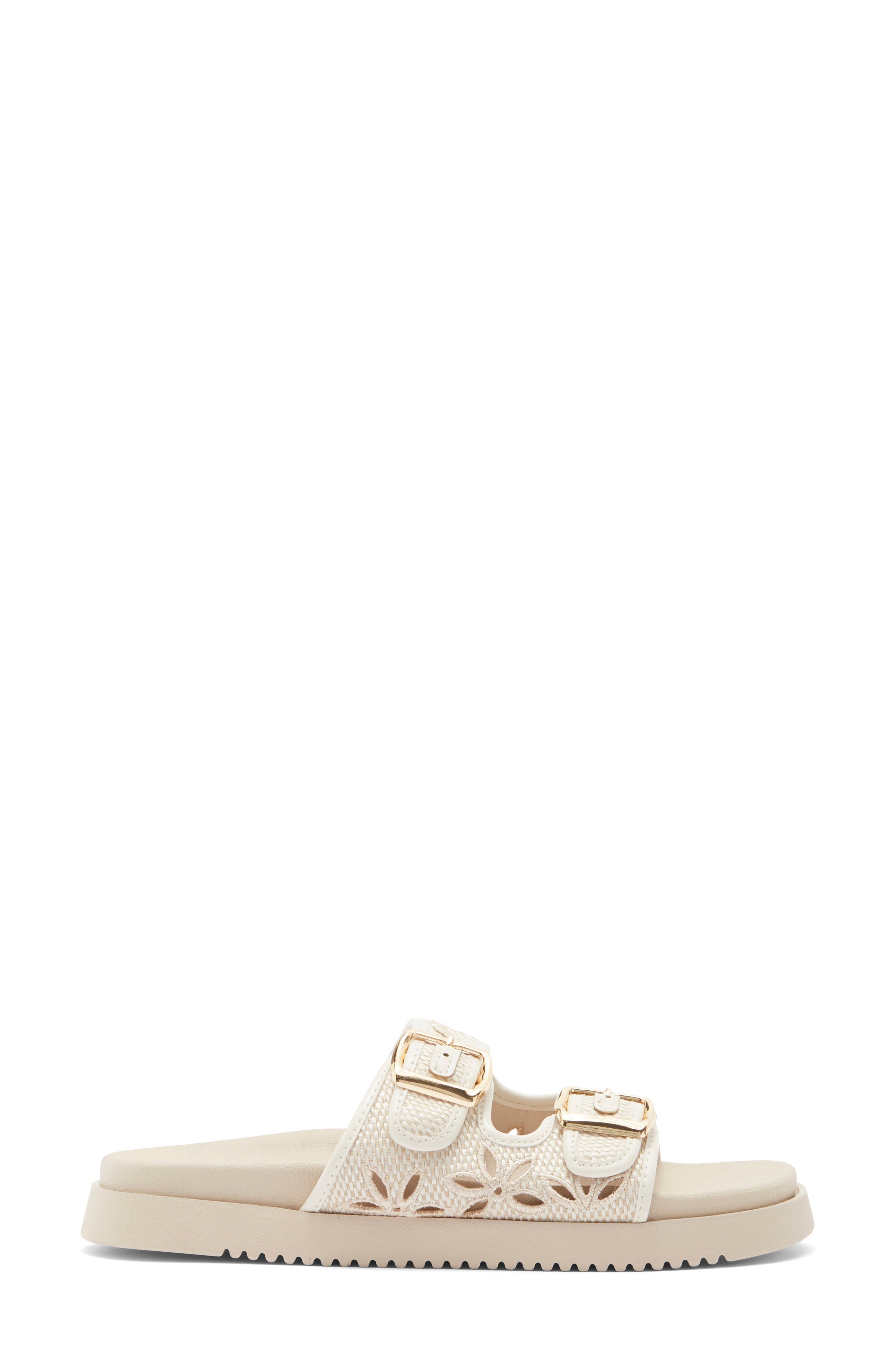 TOP MODA Alaska Slide Sandal, Alternate, color, Ivory Raffia