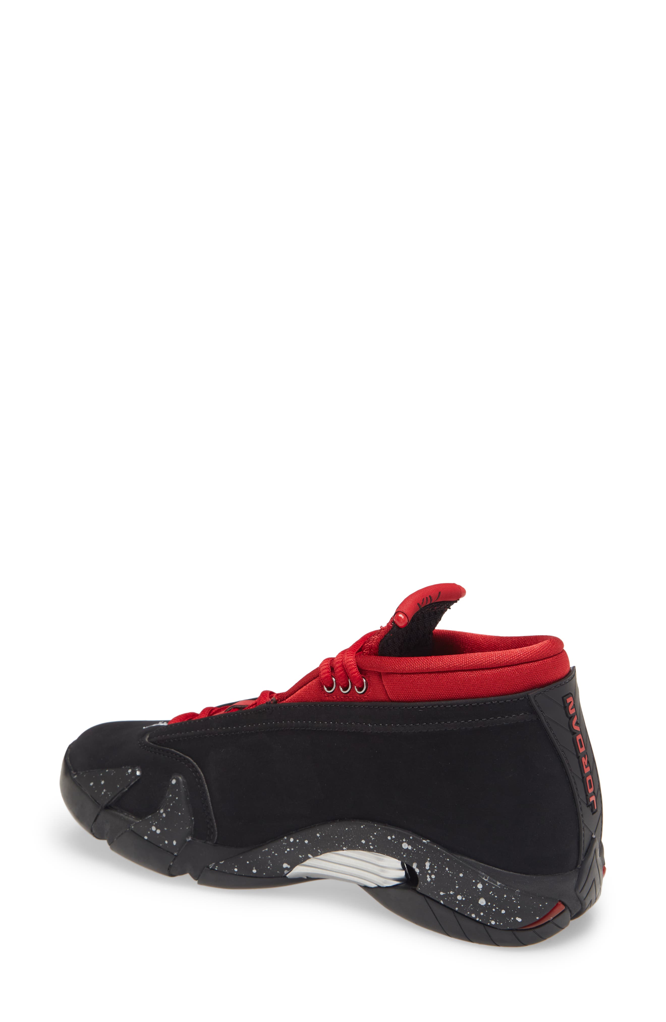Air Jordan 14 Low Iconic Red Basketball Shoe, Alternate, color, BLACK/ GYM RED/ SILVER