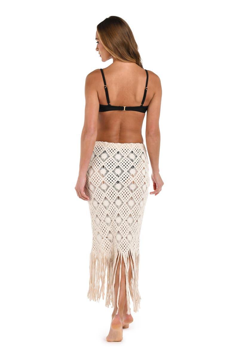 L'AGENCE Marjorie Diamond Crochet Cover-Up Skirt, Alternate, color, Natural