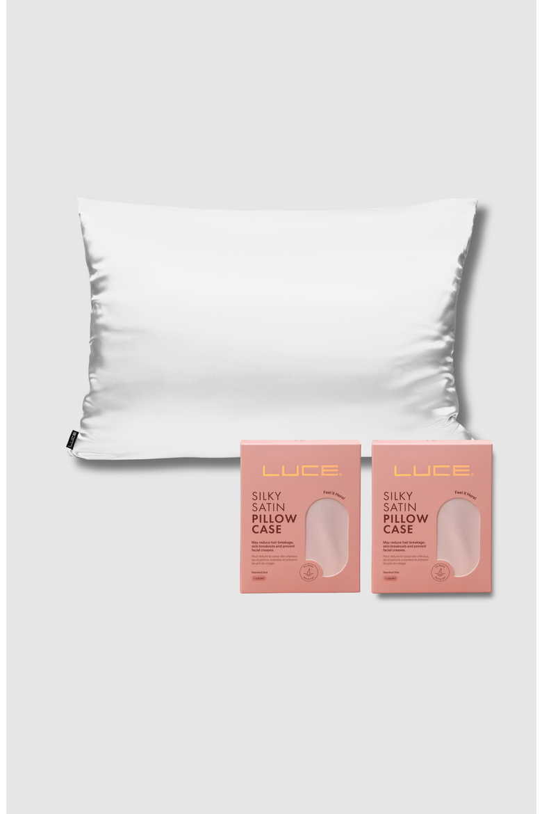 Silky Satin Pillow Case 2 Pieces, Main, color, WHITE