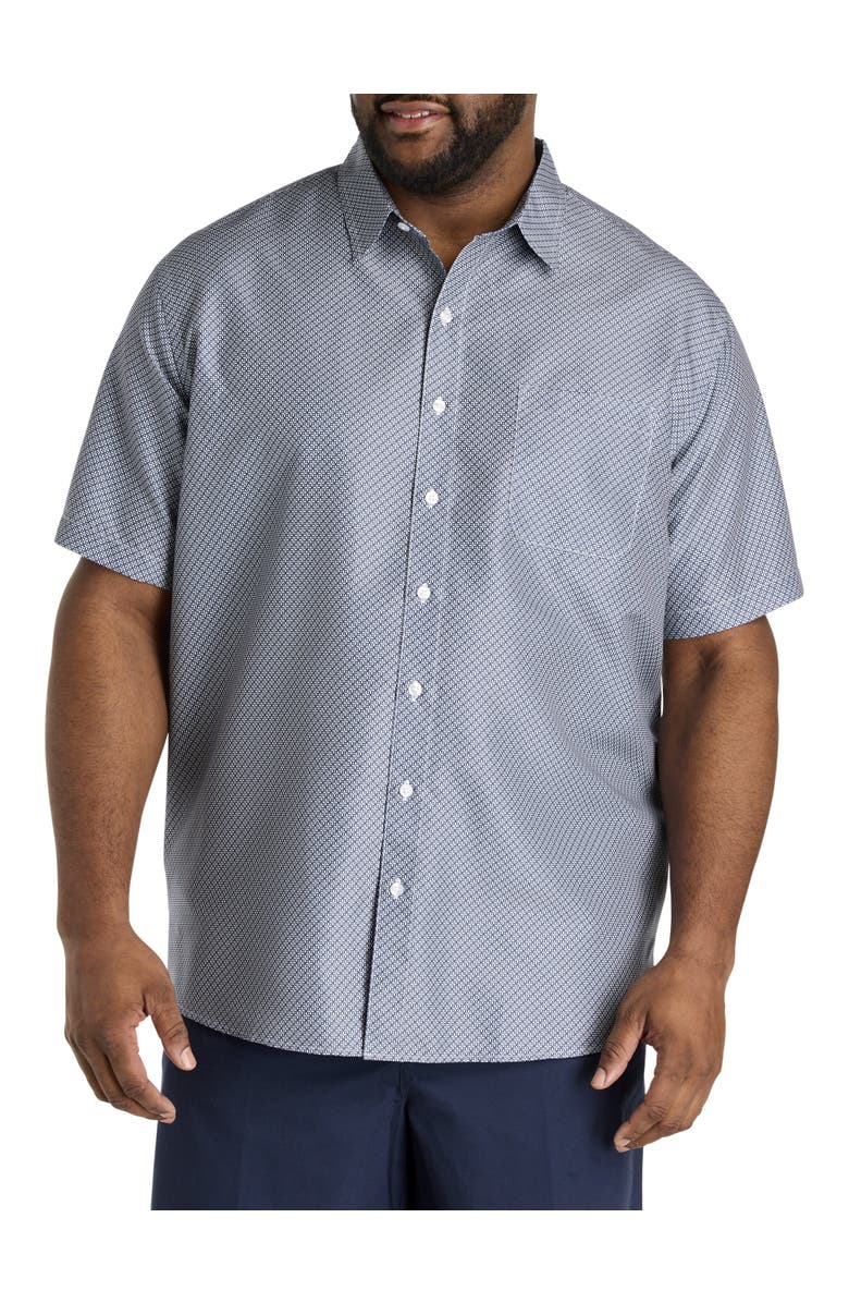 Harbor Bay by DXL Big & Tall Micro Print Microfiber Sport Shirt, Main, color, 