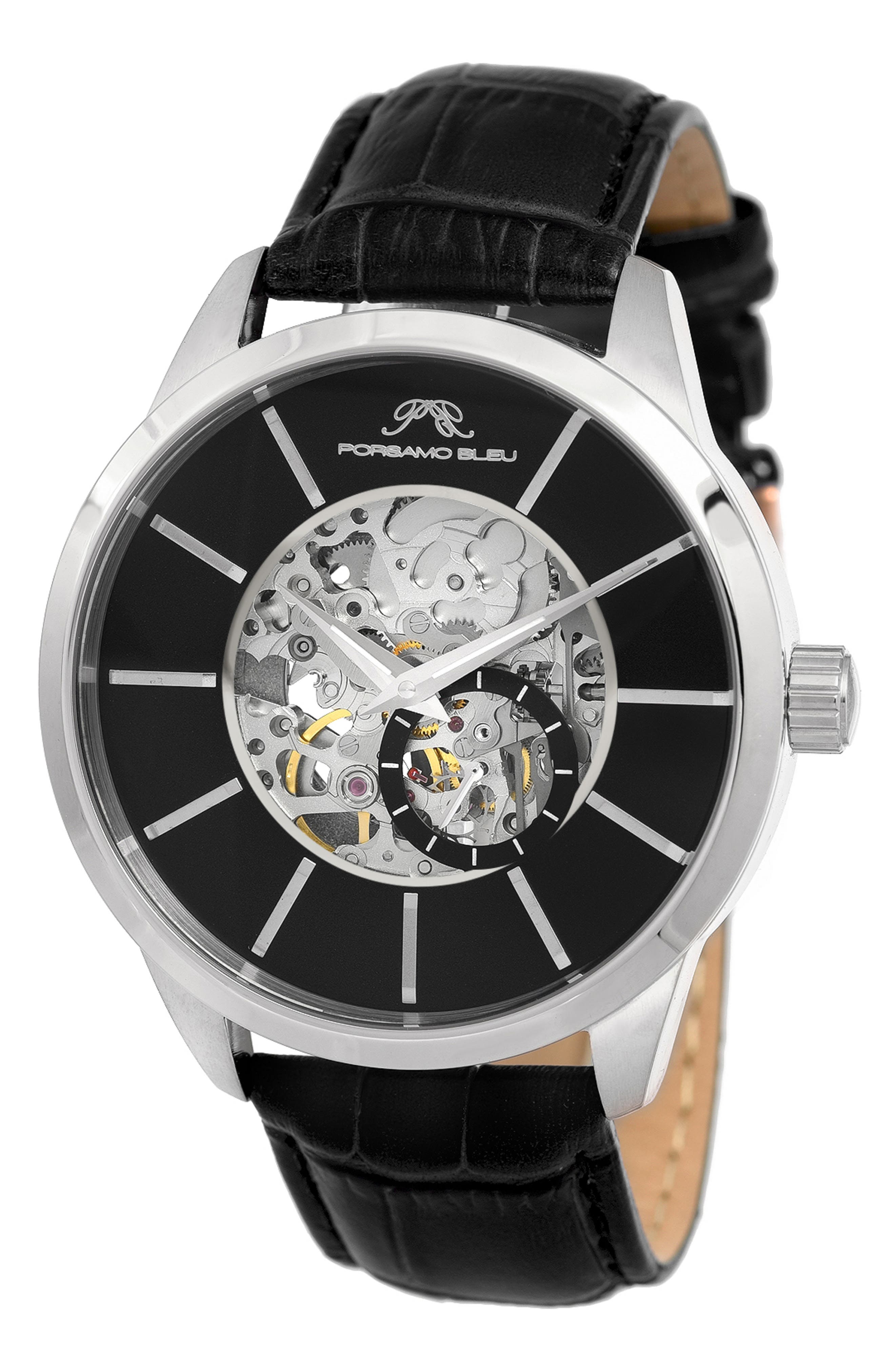 PORSAMO BLEU Men's Cassius Skeleton Watch, 45mm