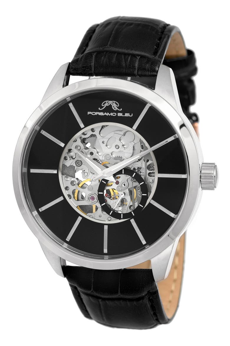 Men's Cassius Skeleton Watch, 45mm, Main, color, SILVER