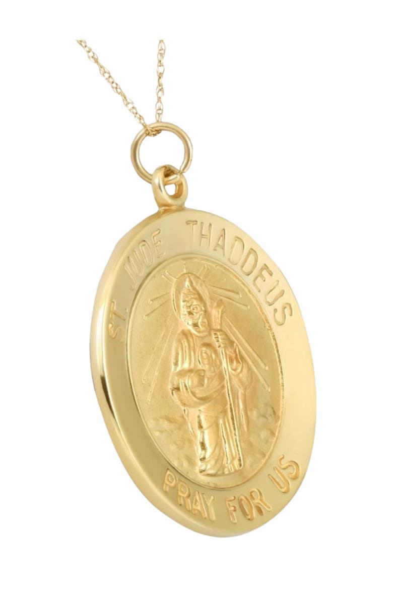 Bliss Diamond 14k Gold St. Jude Thaddeus Medal Pendant 1" Tall 6.5 Grams, Alternate, color, 
