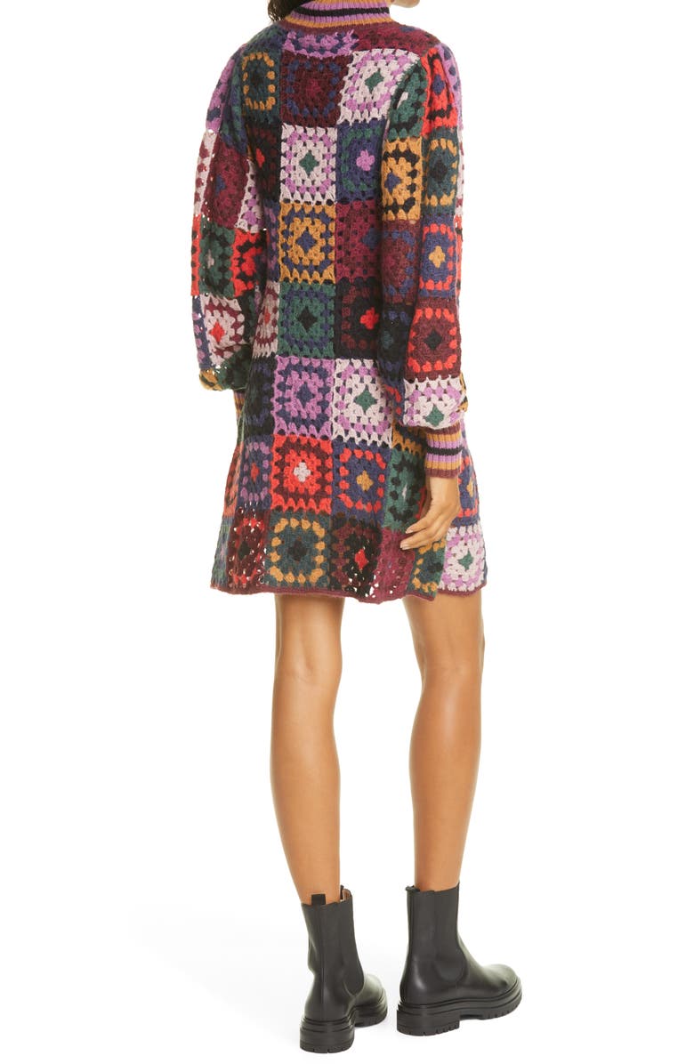 FARM Rio Mosaic Mini Sweater-Dress, Alternate, color, 