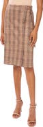 Ted Baker Plaid Faux Wrap A-Line Skirt