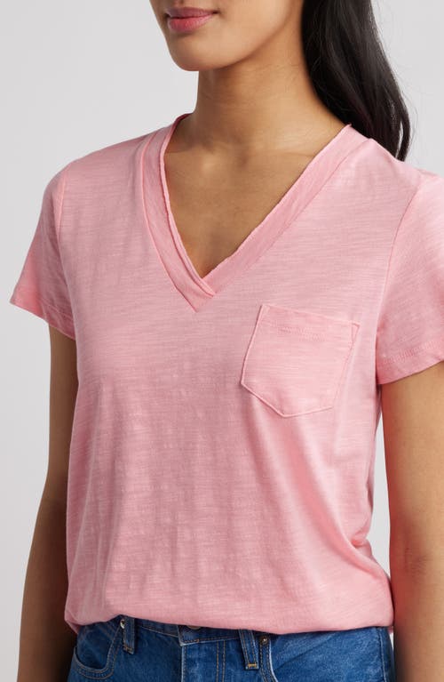 Shop Caslonr Caslon(r) Cotton & Modal V-neck T-shirt In Pink Geranium
