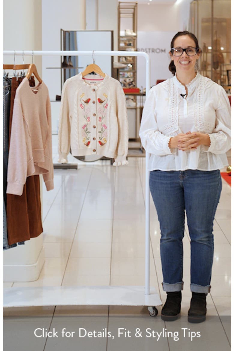 Kids' Floral Embroidered Cotton Cardigan video
