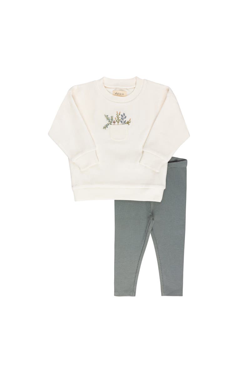 Ely
s 
Co. Velour Pocket Full of Flowers Collection - Lounge Set, Main, color, Ivory/Blue