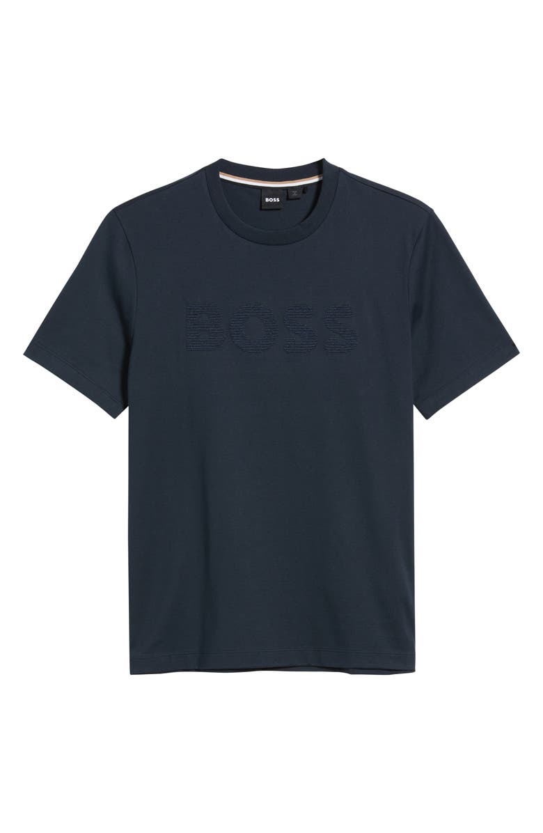 BOSS Thompson Floral Logo Cotton Graphic T-Shirt, Alternate, color, Dark Blue