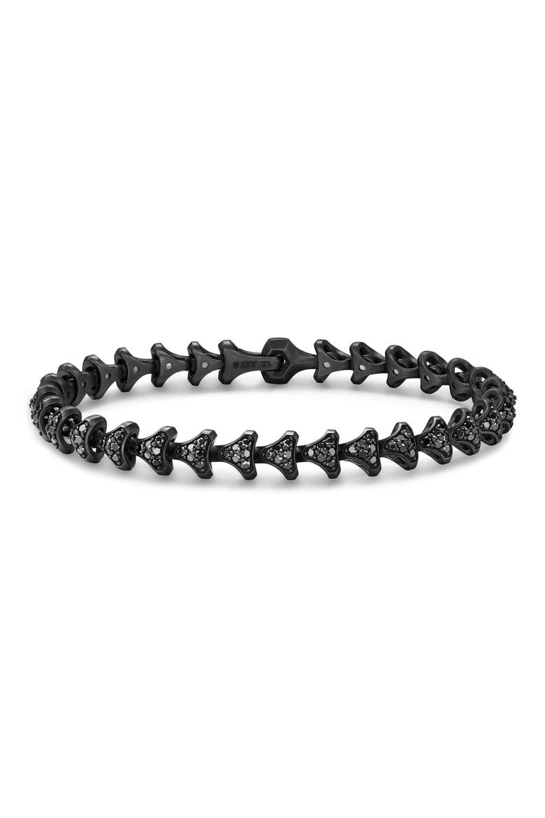 Men's Armory Link Bracelet, Black Titanium with Black Diamonds, 7.5mm, Main, color, BLACK TITANIUM