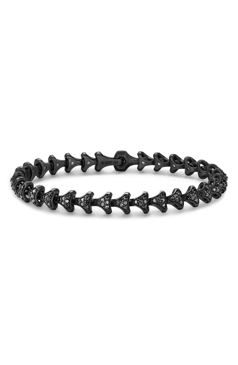 David Yurman Men's Armory Link Bracelet, Black Titanium with Black Diamonds, 7.5mm, Main, color, Black Titanium