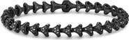 David Yurman Men's Armory Link Bracelet, Black Titanium with Black Diamonds, 7.5mm