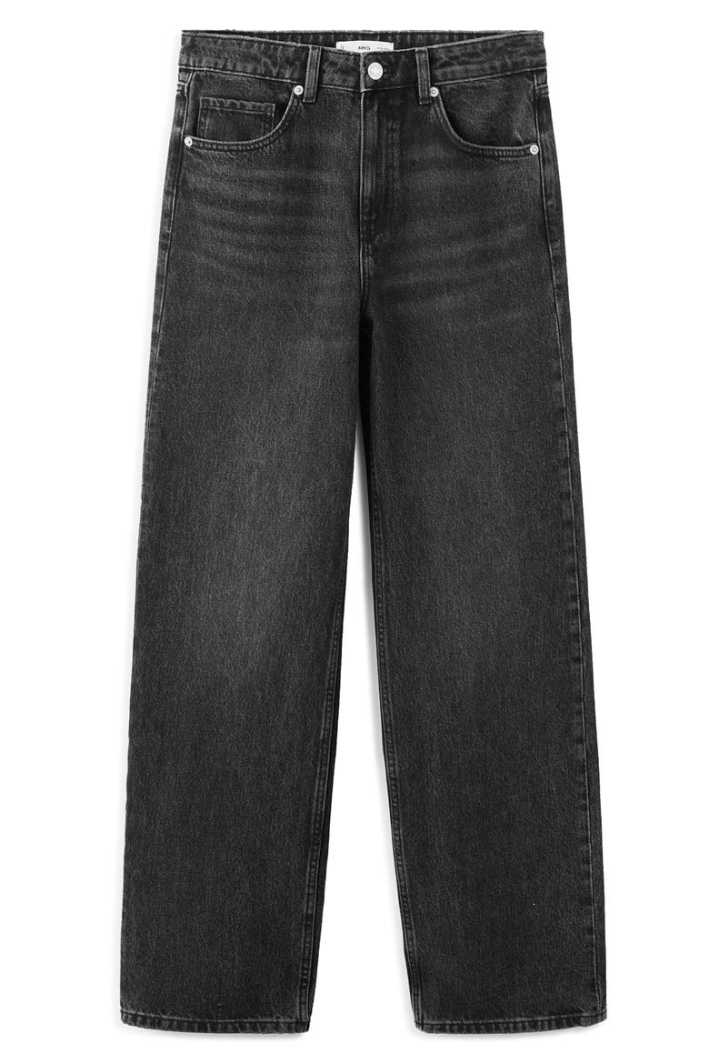 River Straight Leg Jeans, Alternate, color, BLACK DENIM