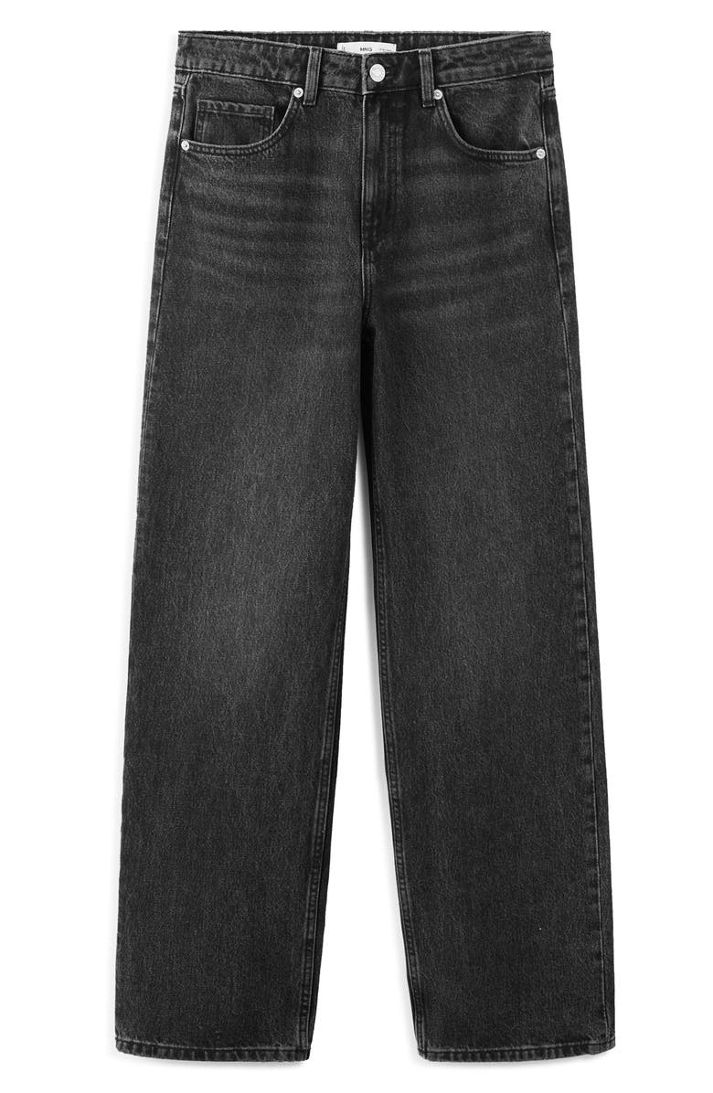 MANGO River Straight Leg Nonstretch Jeans, Alternate, color, Black Denim
