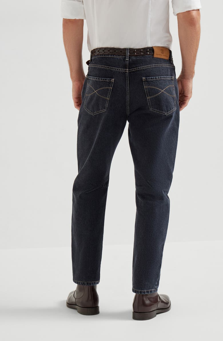 Brunello Cucinelli Leisure fit five-pocket trousers, Alternate, color, Dark Grey