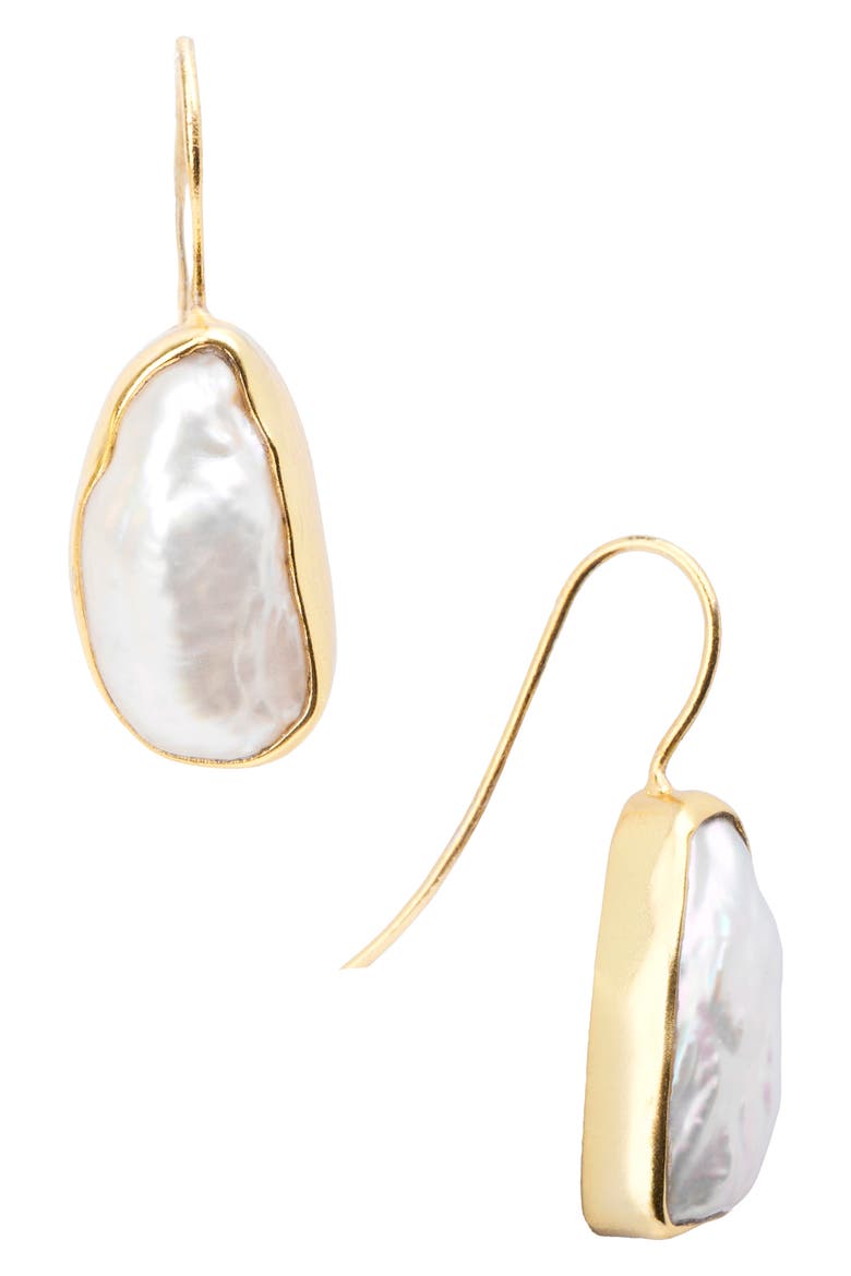 Freshwater Pearl Drop Earrings, Alternate, color, 18K GOLD/ FRESHWATER PEARL