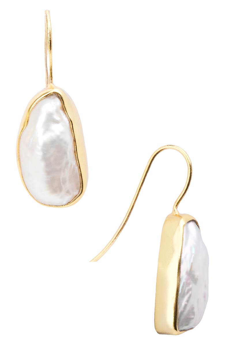 SAACHI Freshwater Pearl Drop Earrings, Alternate, color, 18K Gold/ Freshwater Pearl