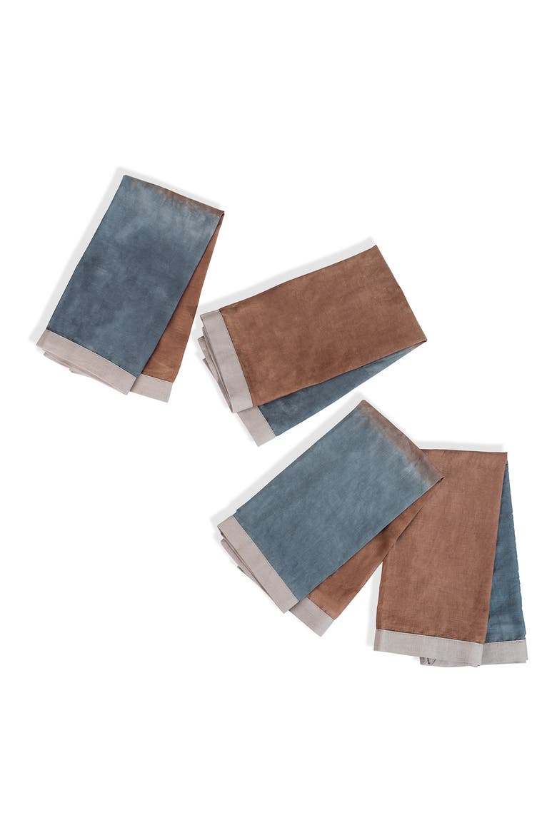4-Pack Tropical Sunrise Napkins, Main, color, BROWN BLUE