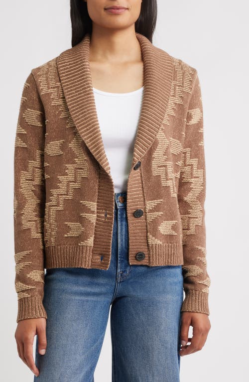 Pendleton Textured Cotton Cardigan In Brown