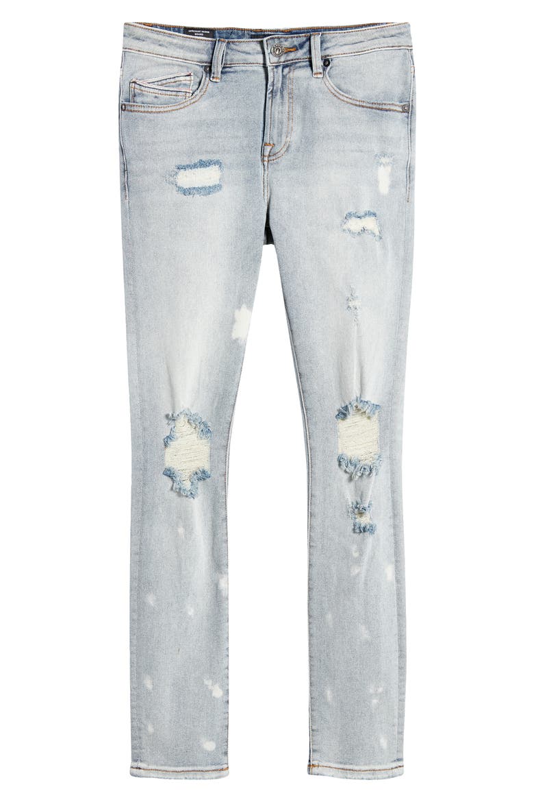 Punk Men's Ripped Super Skinny Jeans, Alternate, color, BLEACH