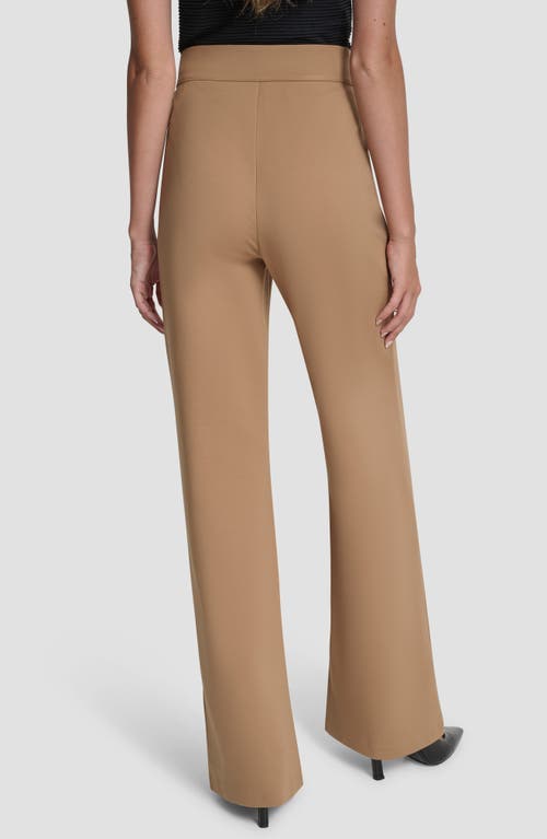 Dkny Flare Hem Ponte Pants In Brown