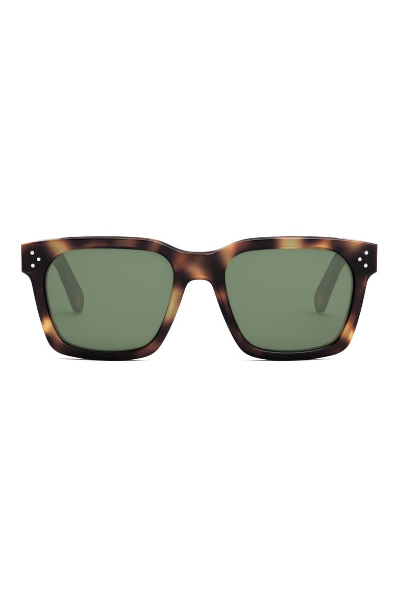 Bold 3 Dots 54mm Geometric Sunglasses, Main, color, BLONDE HAVANA / GREEN