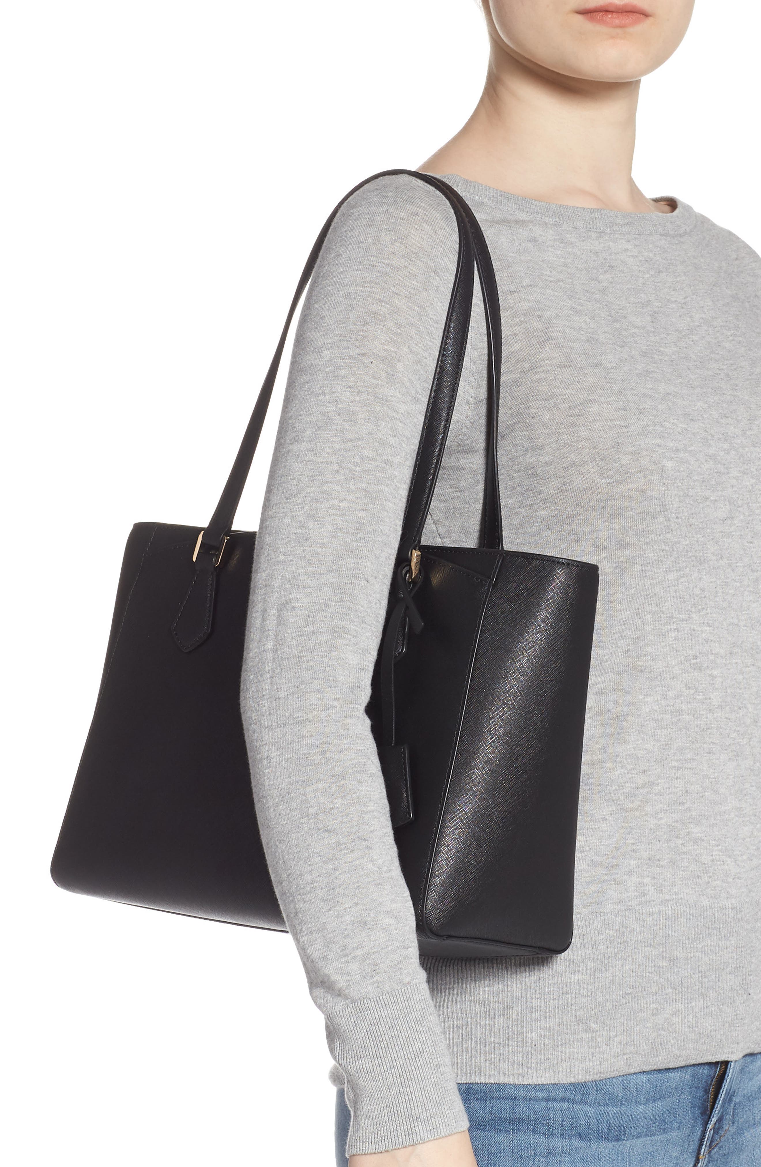 Tory Burch Small Robinson Saffiano Leather Tote, Alternate, color, 