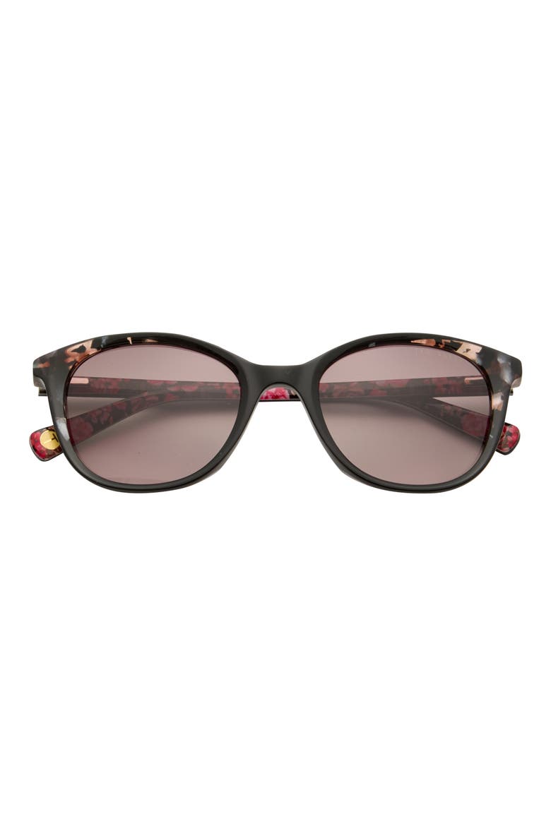 51mm Gradient Modified Round Sunglasses, Main, color, BLACK