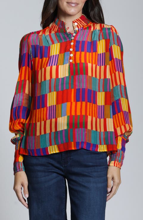 Print High Neck Shirt