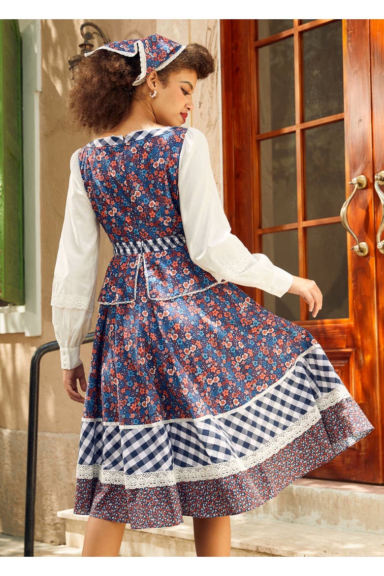 Camille Corset Midi Dress, ModCloth x Gunne Sax, Alternate, color, Circe's Crown