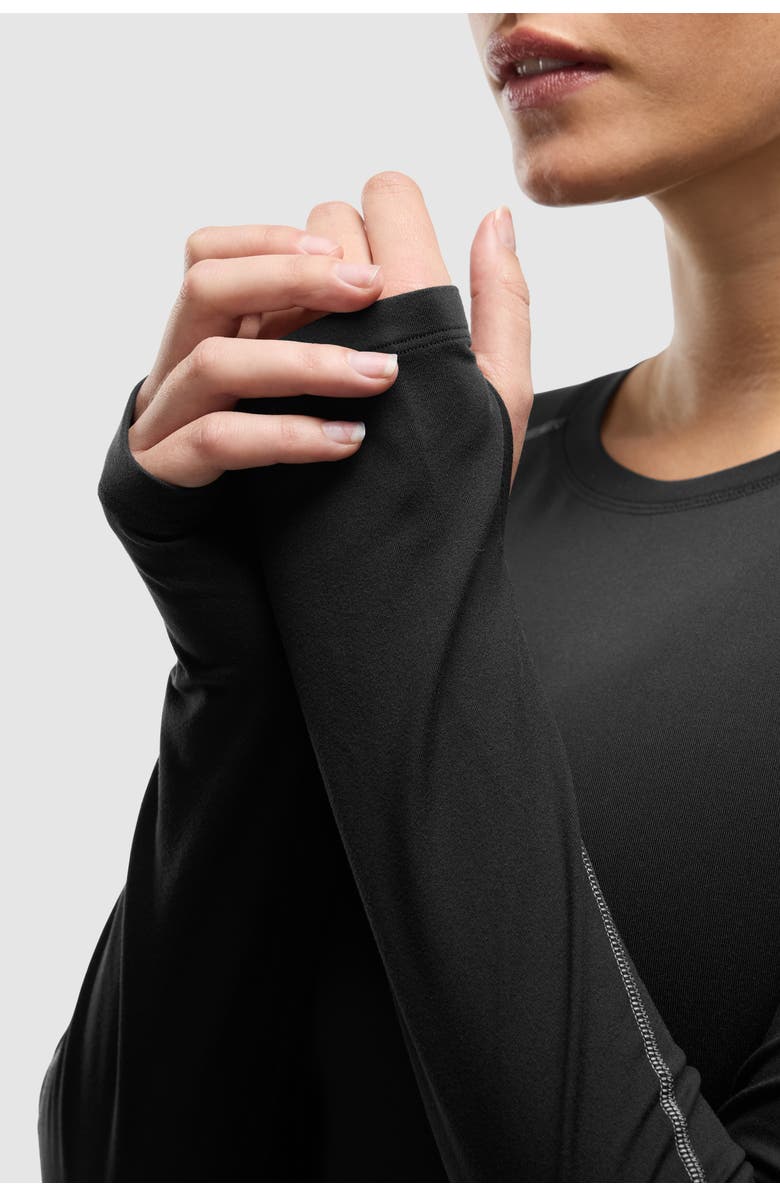 Peloton Active Brushed Jersey Long Sleeve, Alternate, color, Black