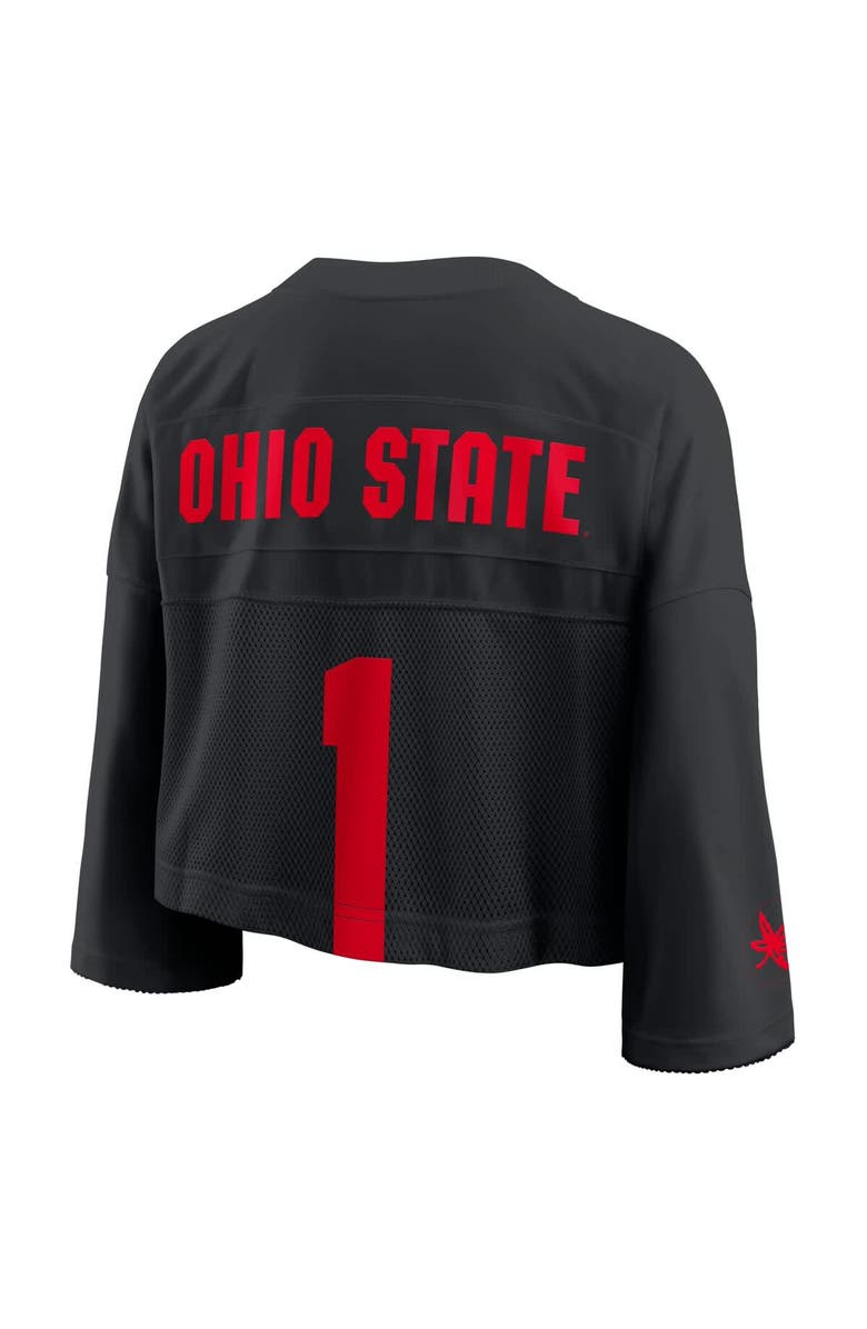 Nike Women's Nike Black Ohio State Buckeyes Cropped Mesh Fashion Jersey, Alternate, color, Black