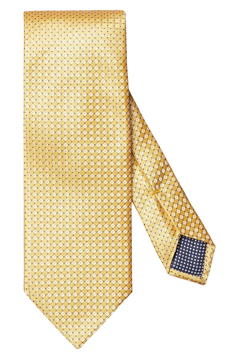 Neat Geometric Silk Tie, Main, color, LIGHT YELLOW