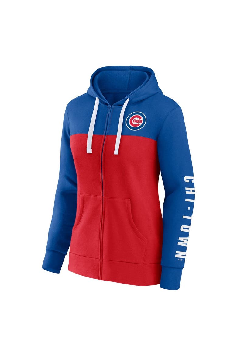 Women's Fanatics Branded Royal/Red Chicago Cubs Take The Field Colorblocked Hoodie Full-Zip Jacket, Alternate, color, Royal
