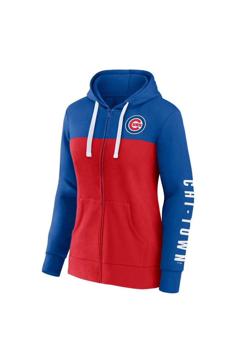 FANATICS Women's Fanatics Branded Royal/Red Chicago Cubs Take The Field Colorblocked Hoodie Full-Zip Jacket, Alternate, color, Royal