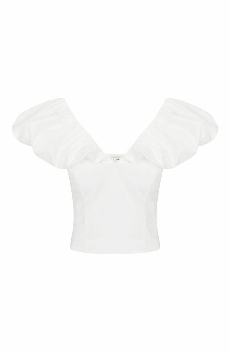 Rebecca Taylor Yara Poplin Top, Alternate, color, Milk