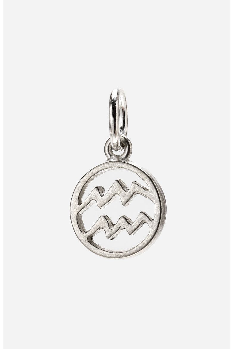 'Create' Zodiac Charm, Main, color, AQUARIUS- SILVER