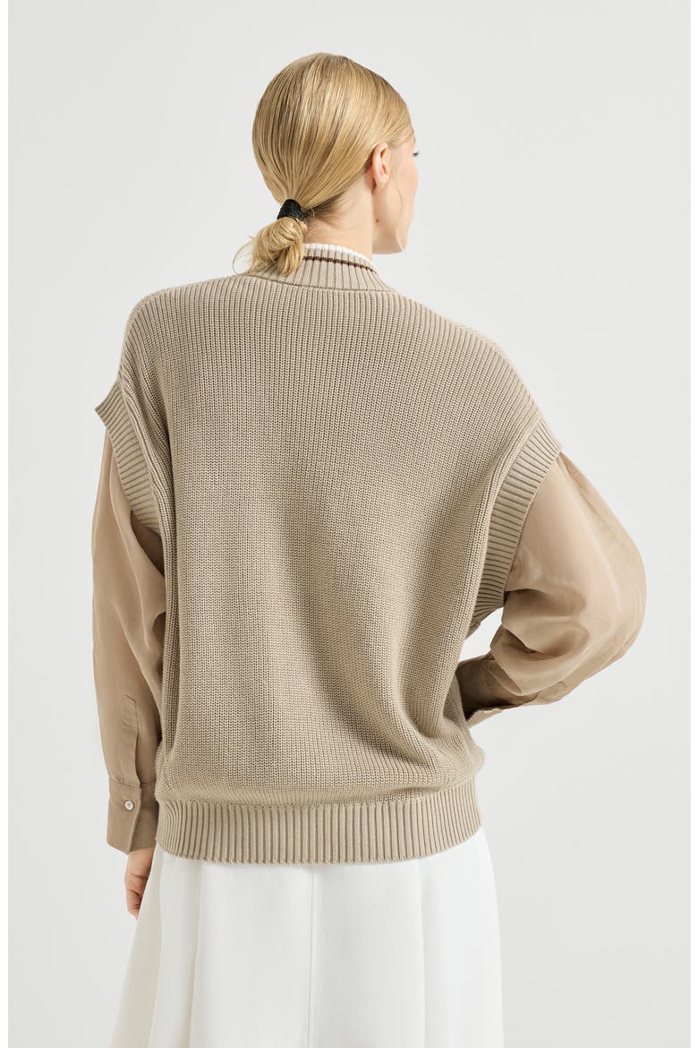 Cotton cardigan, Alternate, color, Beige