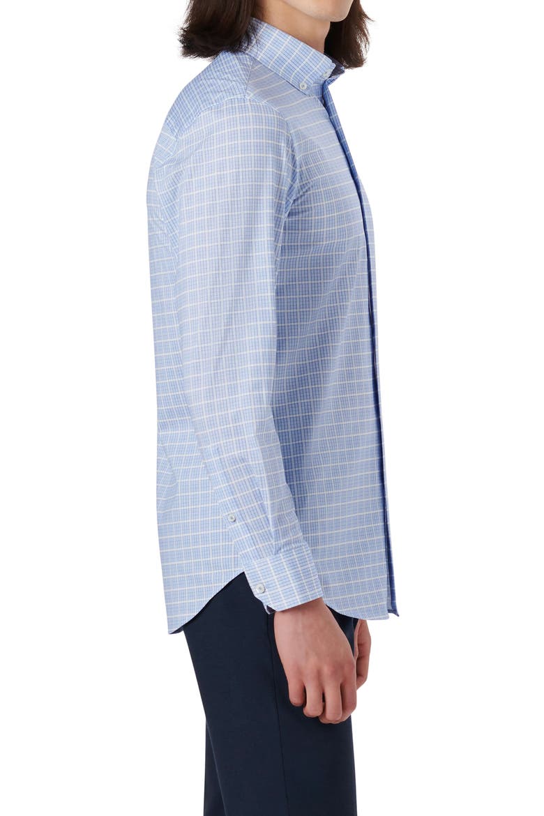 OoohCotton® Grid Button-Down Shirt, Alternate, color, SKY