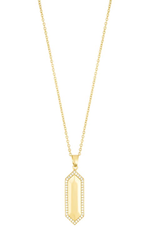 Elongated Pavé Pendant Necklace