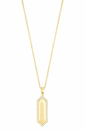 Adornia Elongated Pavé Pendant Necklace