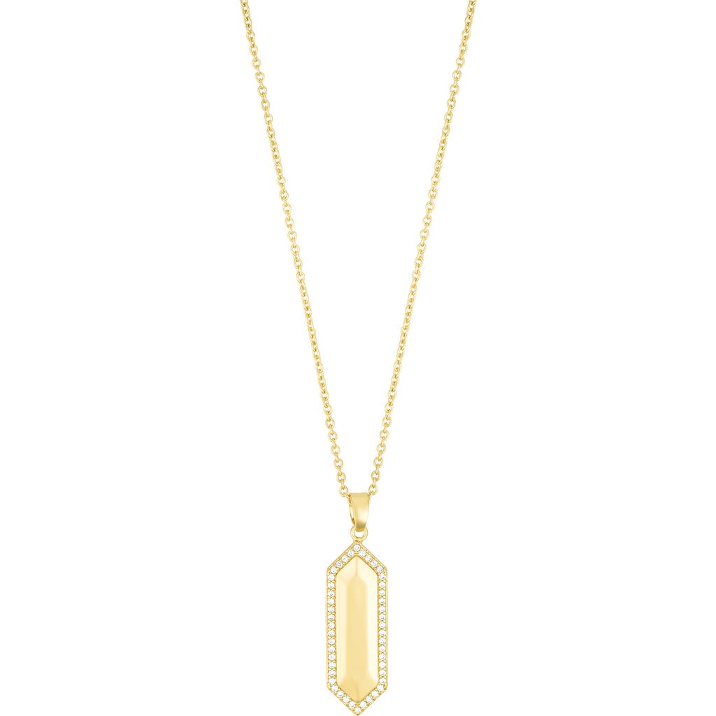 Adornia Elongated Pavé Pendant Necklace In Gold